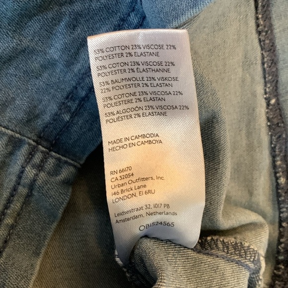 Urban Outfitters Nayda Denim jean Mini Dress Lace Up Sweetheart Neckline - Picture 11 of 11